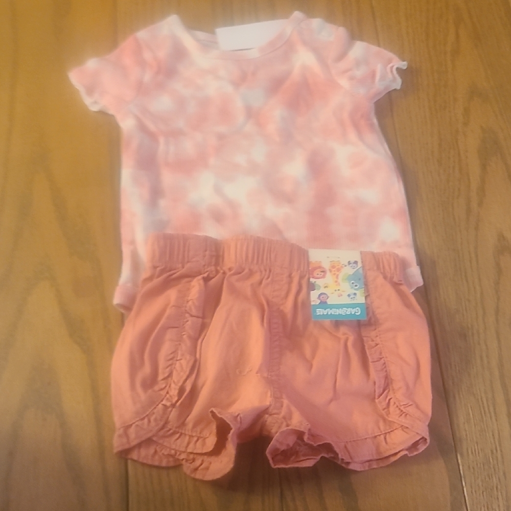 Orangeish Tie-Dye Kids Outfit Set